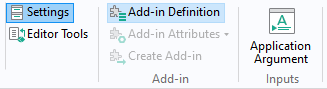 A screenshot of the Add-in Definition button.