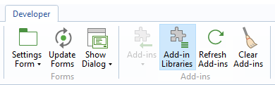 A screenshot of the Add-in Libraries button.