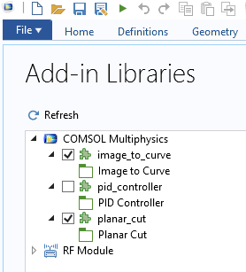 A screenshot of the Add-in Libraries window.