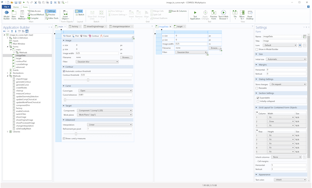 A screenshot showing the Form Editor in the Application Builder.