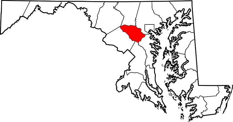 A map of Maryland with Howard County highlighted.