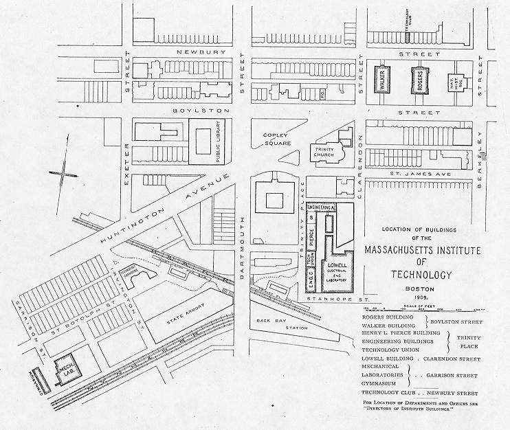 A drawn map of MIT.