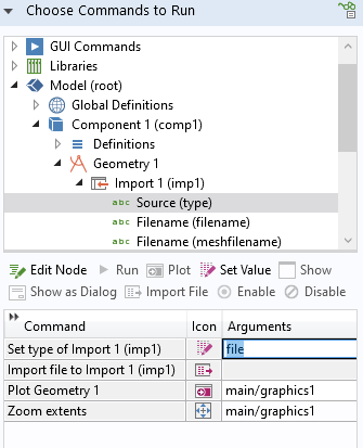 Selecting an option to import any type of file for CAD import in the micromixer simulation app.