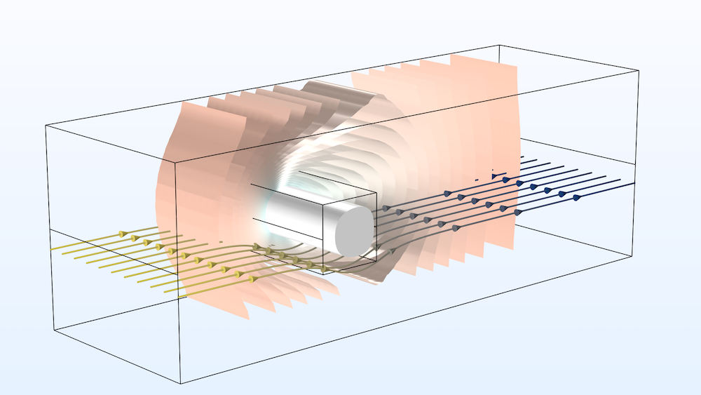 A model of a frozen inclusion modeled using the Porous Media Flow Module.