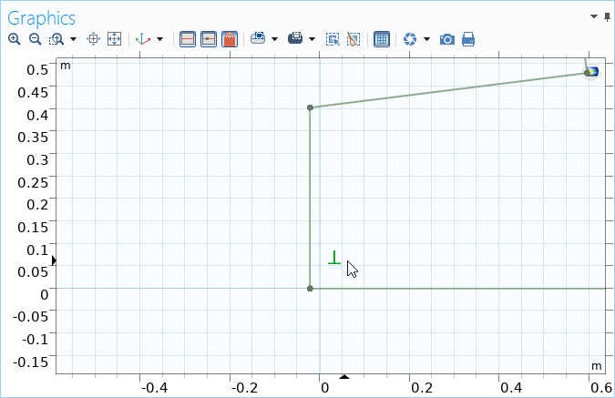 A simply geometry after applying a Perpendicular constraint between two adjacent edges.