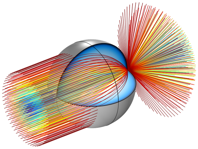 COMSOL Optics. Визуализация трассировки лучей. Микроволновая фотоника. Ray Optics Simulation.