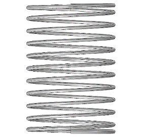 A helical spring with closed ends, available as an option in the helical spring app.