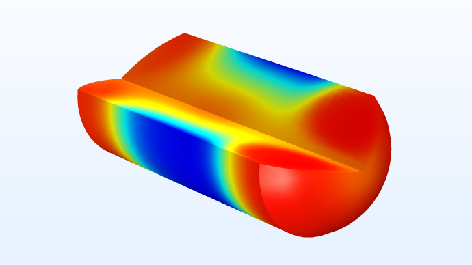 A 3D model of a drug delivery system with a water-soluble drug, used to determine the drug concentration levels.