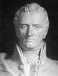 A photograph of a stone sculpture of Claude-Louis Navier.