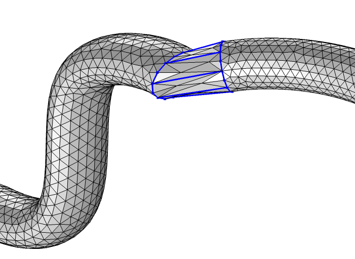 The two meshes after faces are created within each edge loop.
