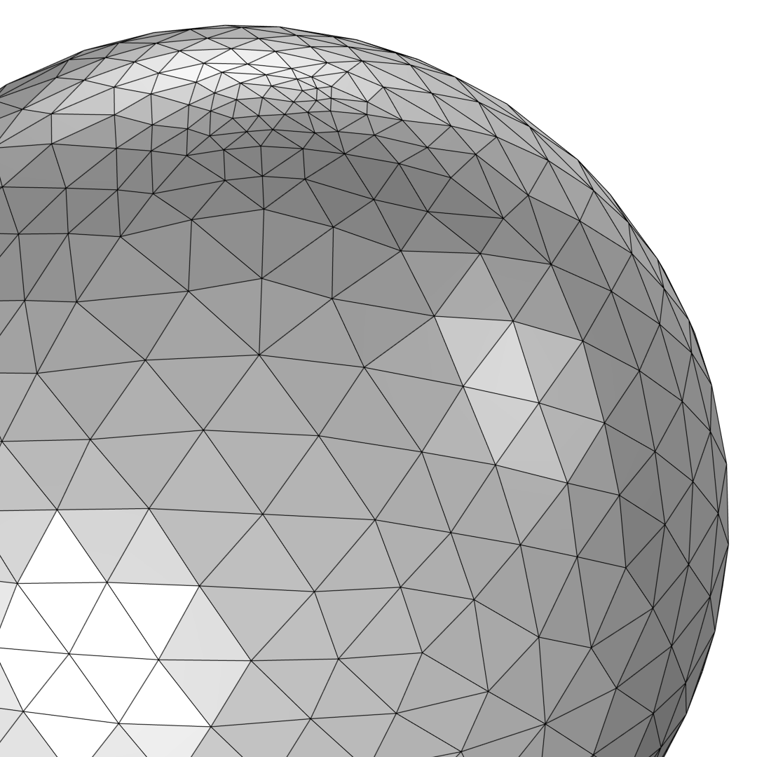 Улучшенная сетка сферической поверхности.