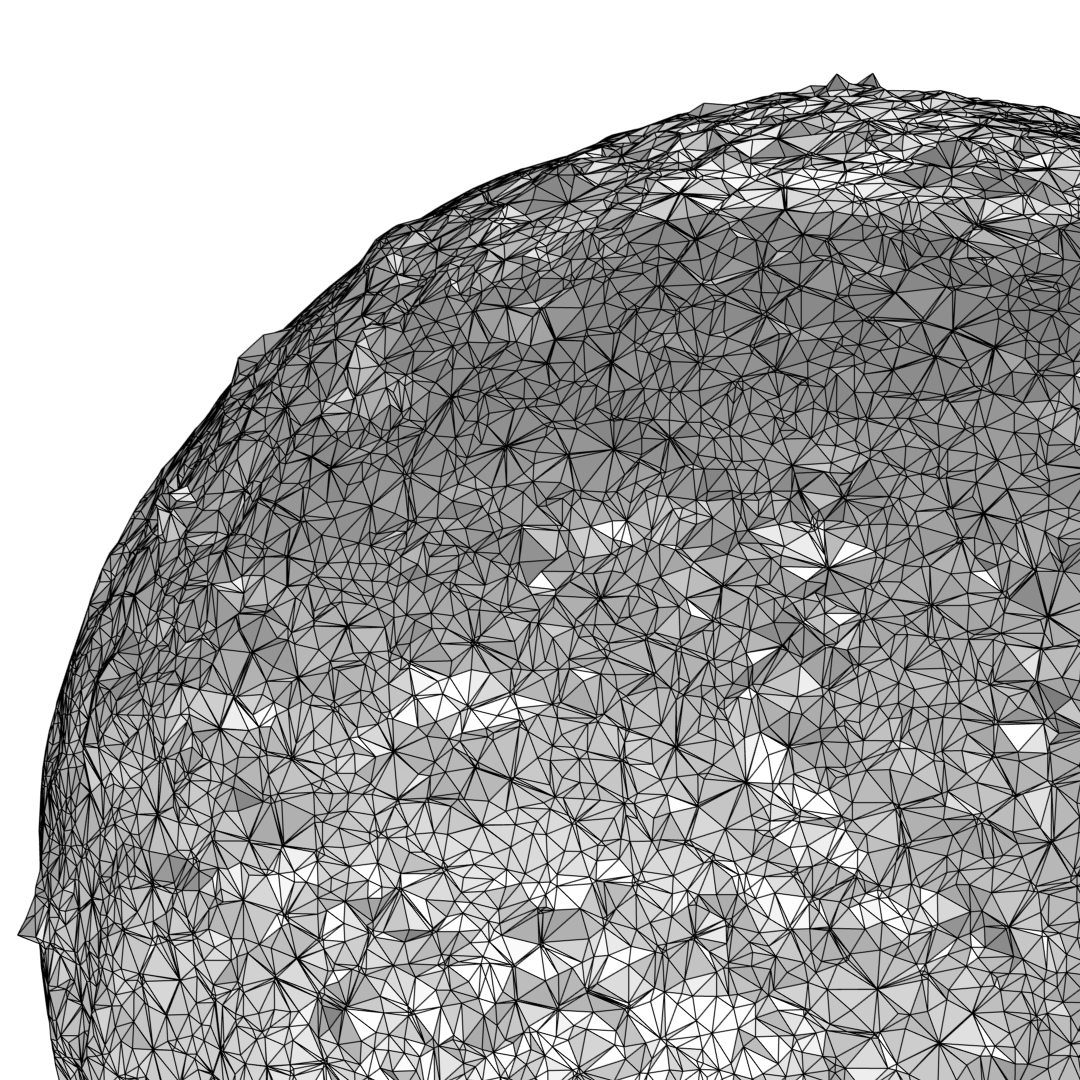 A sphere mesh of poor quality.