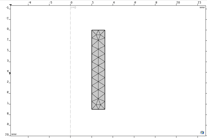 A gray rectangular model with a coarse mesh on a white background.