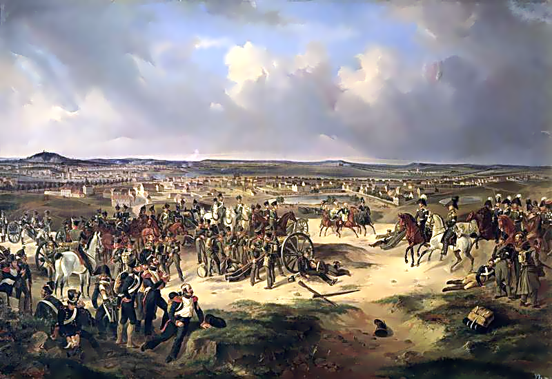 A painting showing the 1814 Battle of Paris.