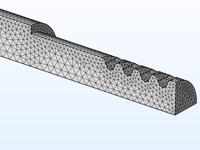 A mesh for a moving ferromagnetic workpiece (1 kHz).