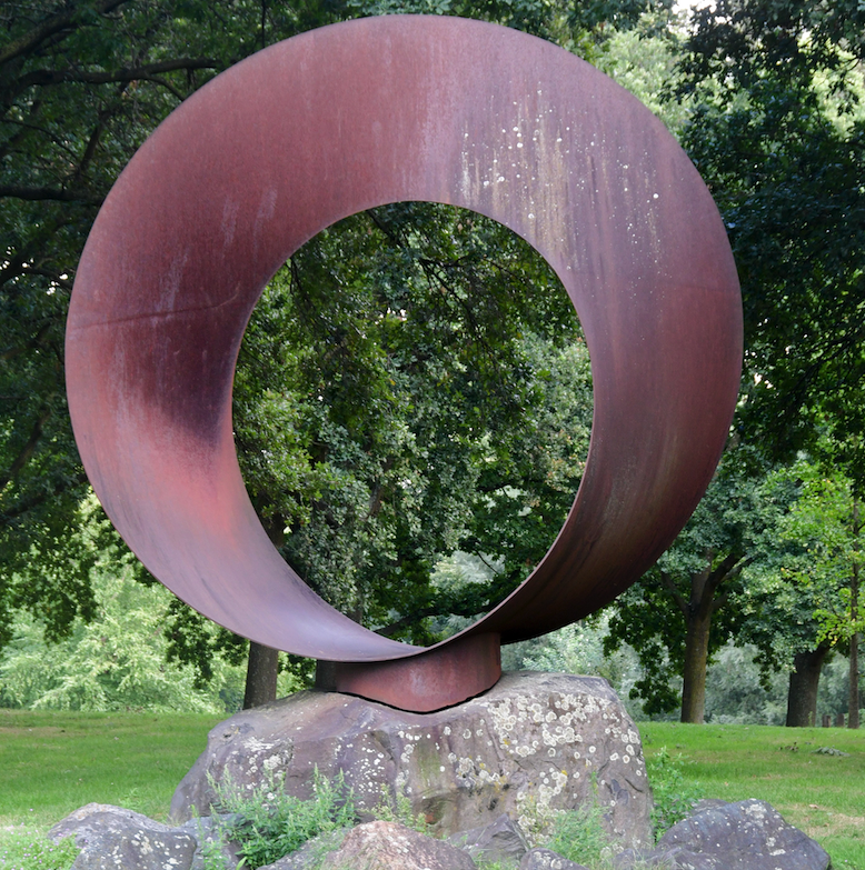 A photograph of the Ring of Mobius sculpture designed by August Mobius.