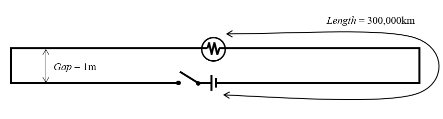 Схема противоречивой электрической цепи.