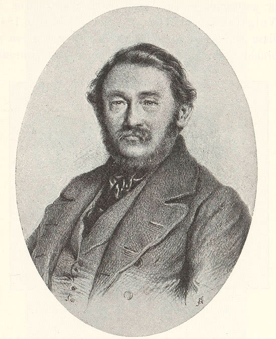 A black and white portrait of Joseph Petzval.