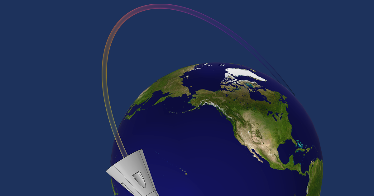 Comsol での衛星軌道の計算と可視化 Comsol ブログ