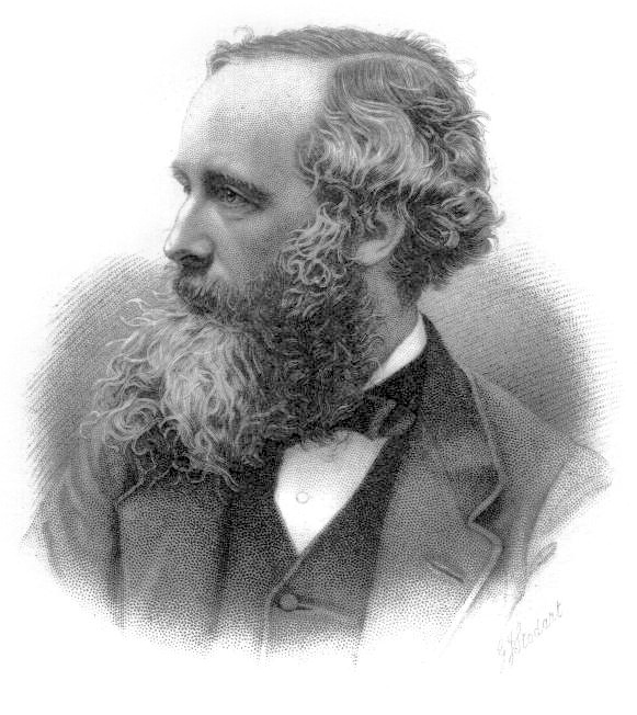 A black-and-white-portrait of James Clerk Maxwell.