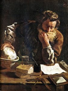 A painting of Archimedes.