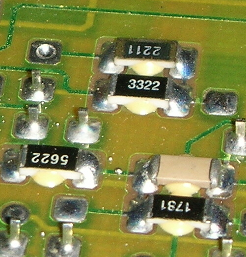 An image of a soldered surface-mount device.