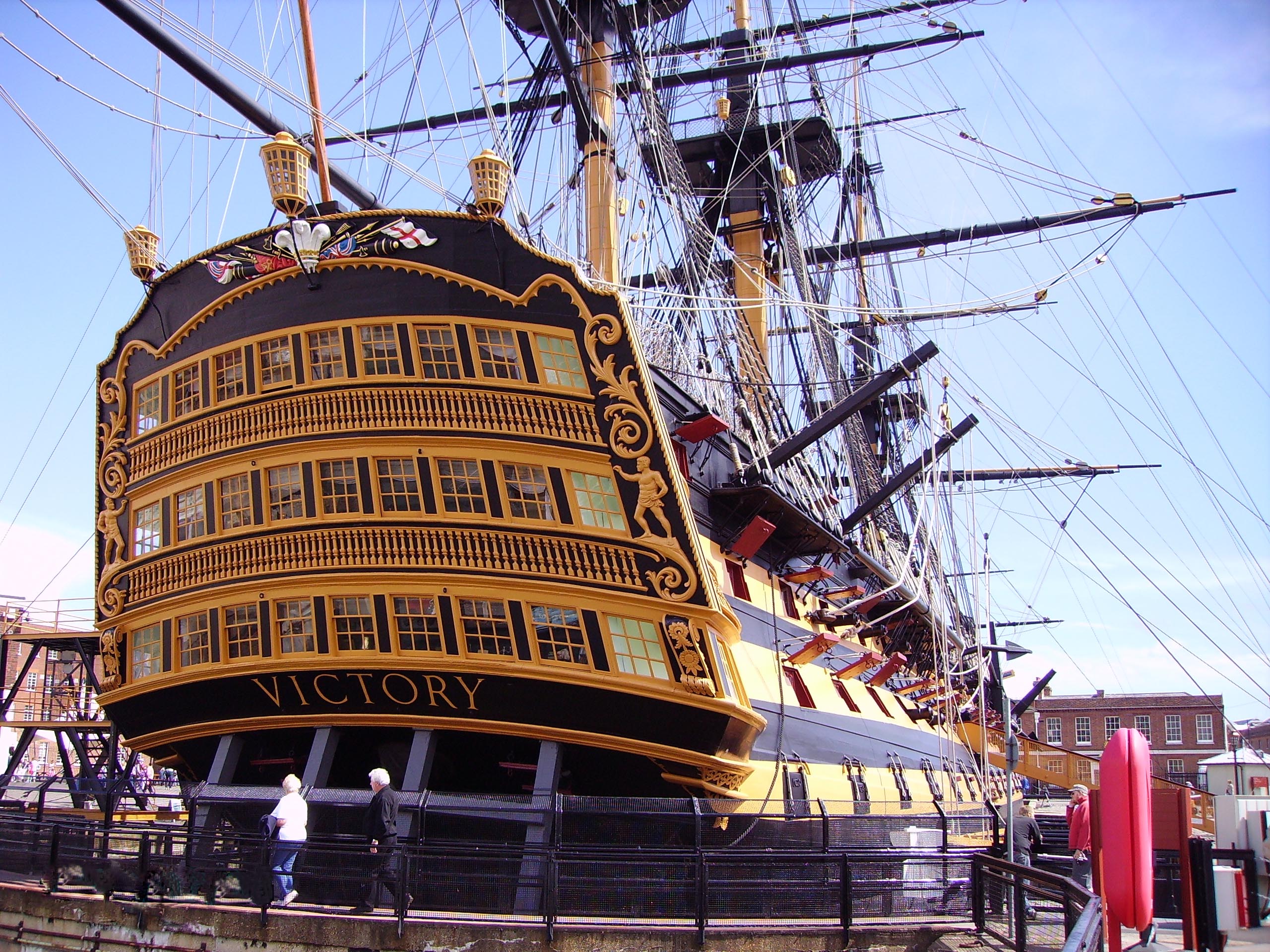 A photograph of the HMS Victory.