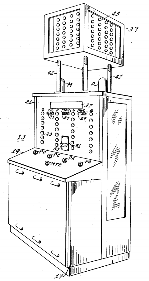 A drawing of the Nimatron from the patent.