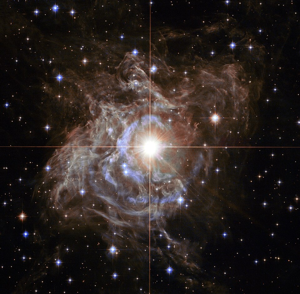A wide shot of RS Puppis, one of the brightest Cepheid variable stars in the Milky Way