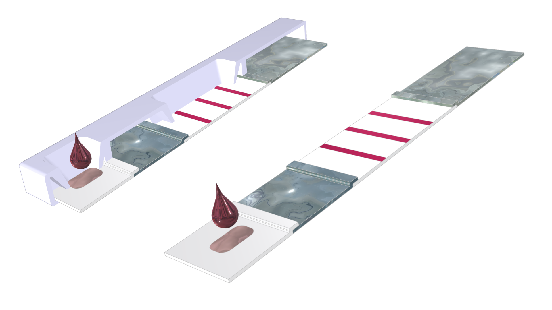 Rapid lateral flow assay tests. 
