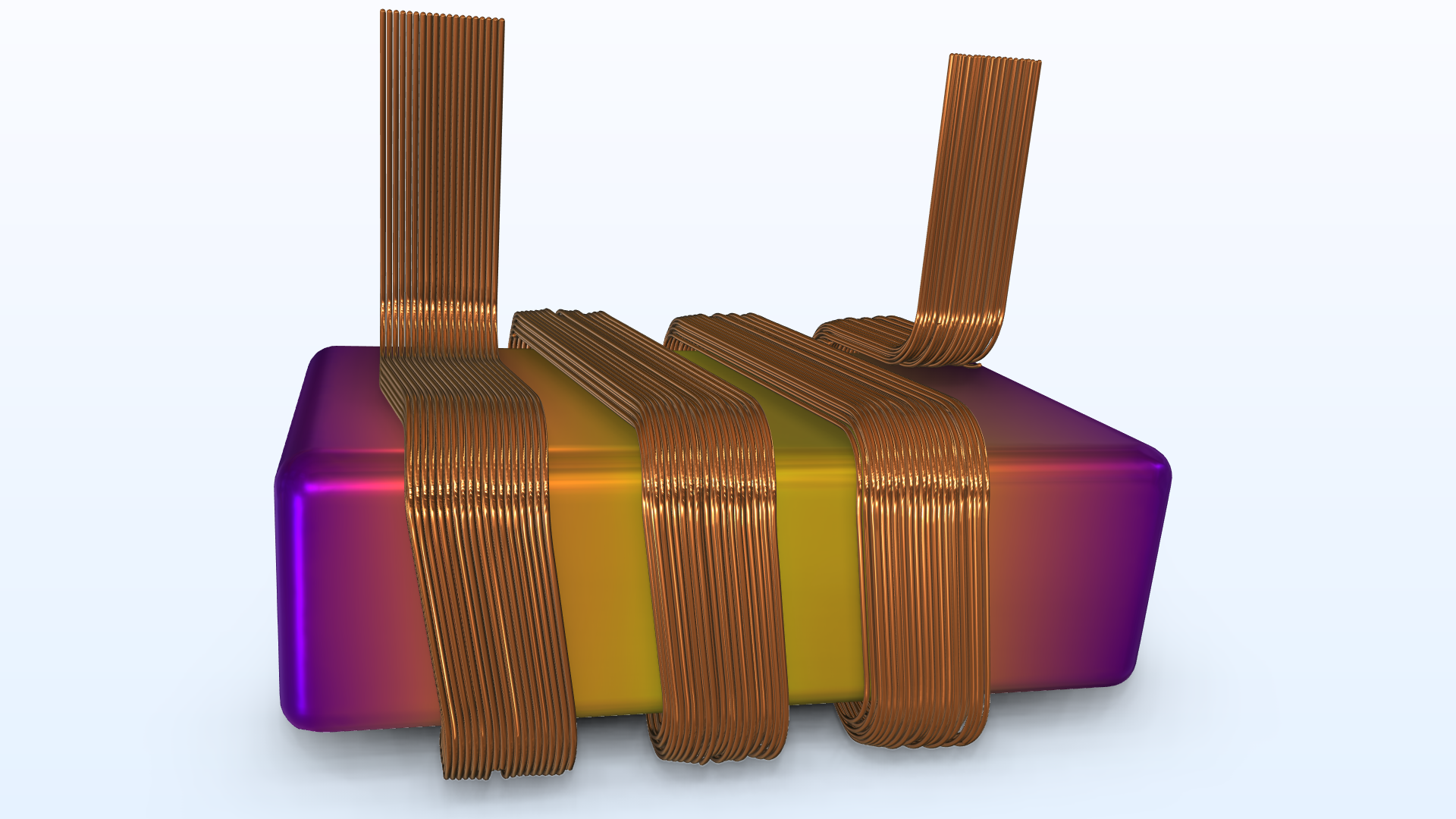 Results from an inductor model visualized using the Plasma color table.